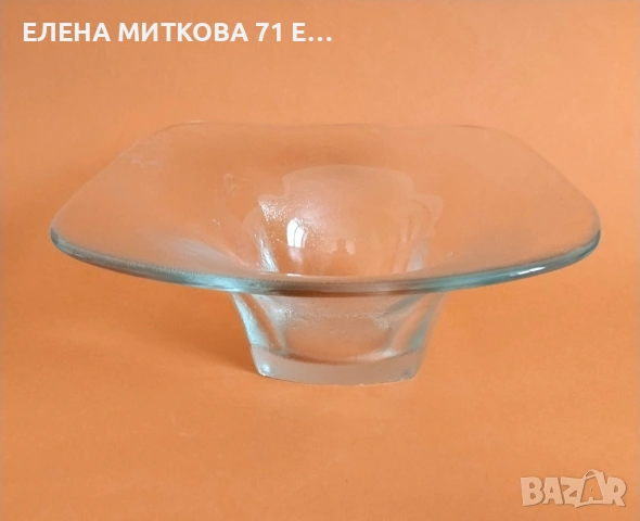 Тежка фруктиера от художествено стъкло в модернистичен стил, снимка 3 - Аксесоари за кухня - 55218439
