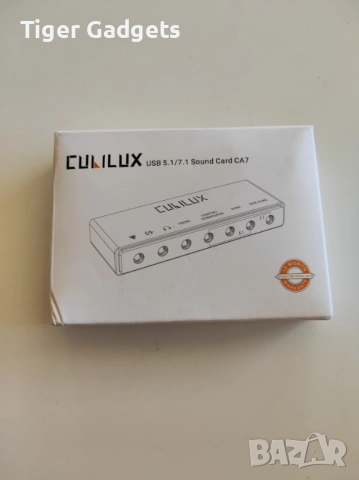 Външна USB звукова карта Cubilux 7.1, 48kHz–384kHz, Line-In и микрофонен вход, снимка 8 - Ресийвъри, усилватели, смесителни пултове - 54867873