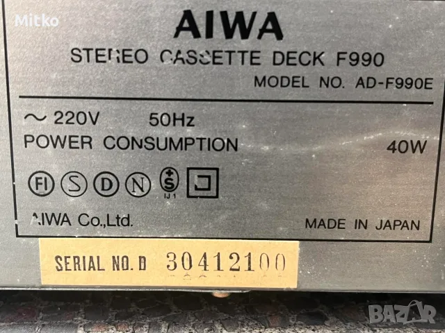 Дек AIWA AD F 990 ADF990 като нов обслужен  , снимка 13 - Декове - 55319555