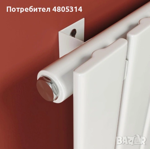 Дизайнерски радиатор за баня SONNI 600x465 мм – бял, плосък, снимка 2 - Радиатори - 54284233