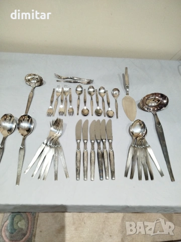 Винтидж посребрен комплект прибори Ebel Solingen 120 – 37 части, снимка 5 - Прибори за хранене, готвене и сервиране - 54642221