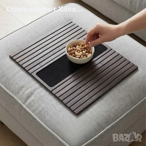 Многофункционална опора за диван, стойка за подлакътник за диван, бамбук Relaxdays, снимка 3 - Други стоки за дома - 55365822