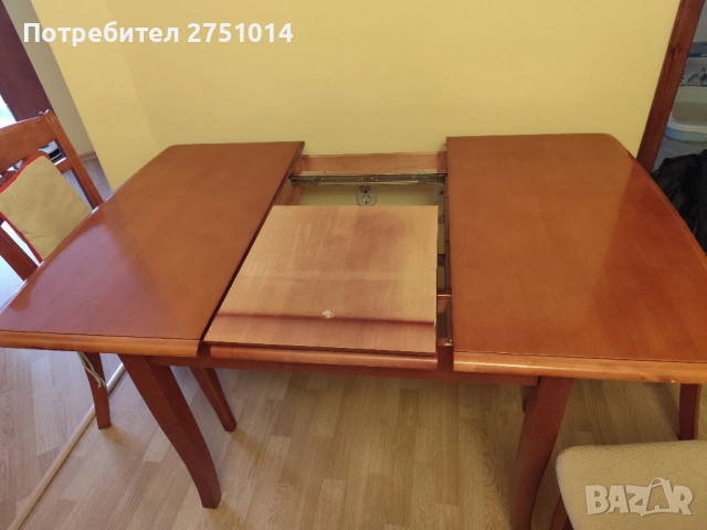 Трапезна разтегателна маса със столове, снимка 2 - Маси - 54605111