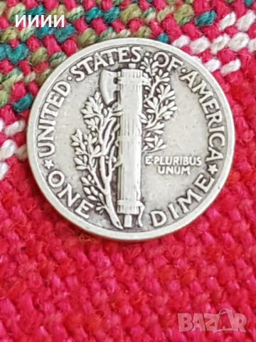 Сребърна монета дайм 1938, снимка 2 - Нумизматика и бонистика - 54313032