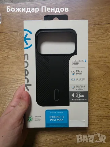 НЕРАЗОПАКОВАН Калъф Speck iPhone 17 Pro Max, Presidio2 Grip, with MagSafe, удароустойчив до 4м