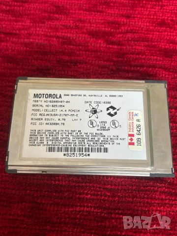 PCMCIA модемна карта за лаптопи Motorola Lifestyle 14.4 Data, снимка 2 - Други - 54666045
