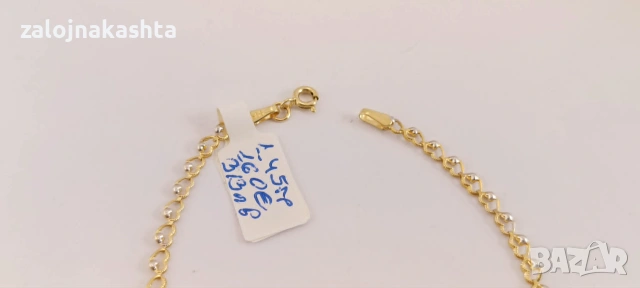 Нова-Златна гривна-1,45гр/14кр, снимка 4 - Гривни - 55144486