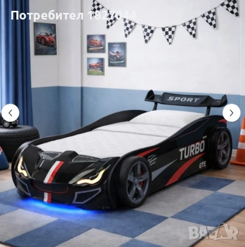 Легло кола TURBO GT, снимка 3 - Мебели за детската стая - 54783658