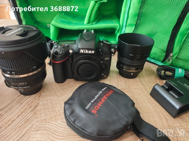 Nikon D610 + Tamron 24-70 f/2.8 + 50mm + светкавица (пълен комплект), снимка 2 - Фотоапарати - 54344447