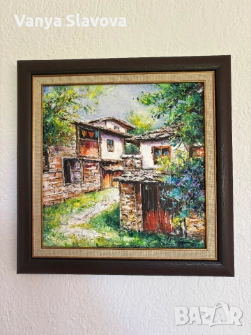Лято в Лещен - маслена картина, снимка 2 - Картини - 55076684