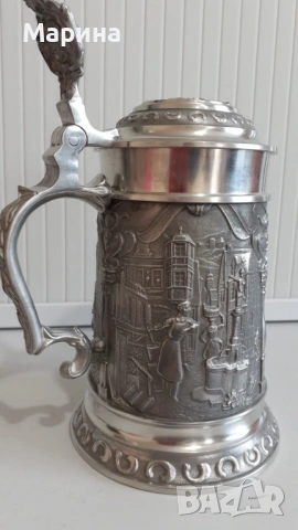 Халба от калай 700 мл,  Antik*Vintage #136, снимка 2 - Антикварни и старинни предмети - 54539495