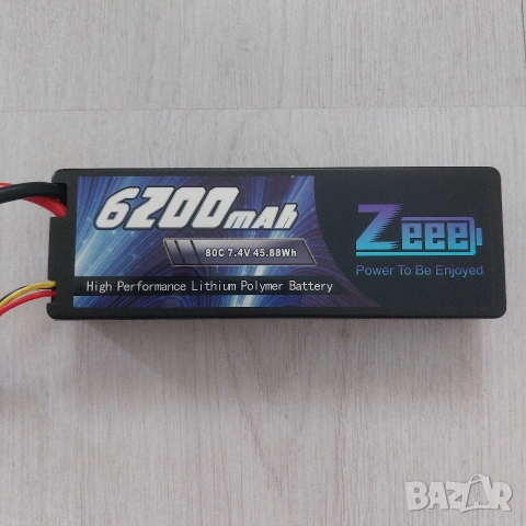 Професионална LiPo Батерия Zeee 2S 7.4V 6200mAh 80C Hardcase за RC Модели, снимка 3 - Друга електроника - 55010855