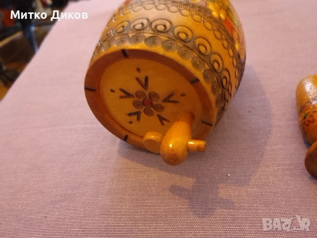 Дървено буре от соца ново пирографирано 18х13см с чаша дървена подарък, снимка 5 - Декорация за дома - 54961944