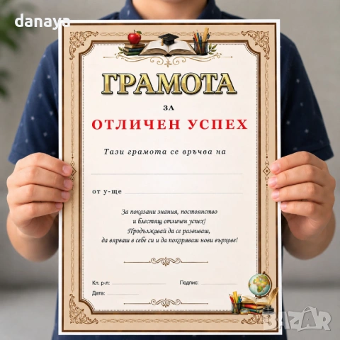 6743 Универсална ученическа грамота за отличен успех, А4 формат
