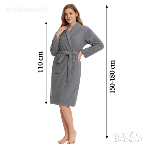 Дамски хотелски халат, класически, удобен, топъл, с връзки, мек, снимка 2 - Други - 54125983