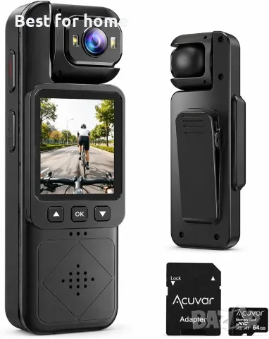 Acuvar Mini Clip-On телесна камера 1080P с 360° 