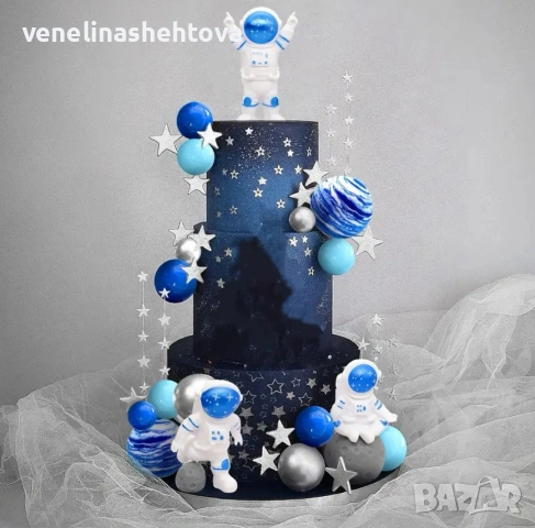 25 броя астронавт планета топчета за декорация на торта , снимка 2 - Други - 54012649