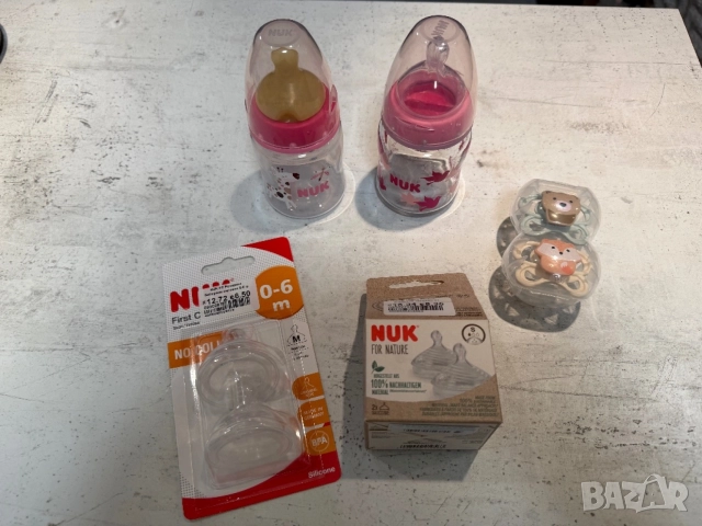 Nuk шишета, залъгалки и биберони, снимка 2 - Прибори, съдове, шишета и биберони - 54672938