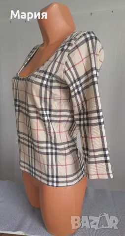 Оригинална Блуза Burberry London размер М Бърбъри Лондон Бежова Дълъг Ръкав Памук Ликра, снимка 15 - Блузи с дълъг ръкав и пуловери - 55334246