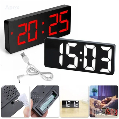Светещ ЛЕД Часовник на Ток.Дигитален Будилник.Електрически Светещи Часовници/Будилници Големи Цифри, снимка 6 - Други - 54174712