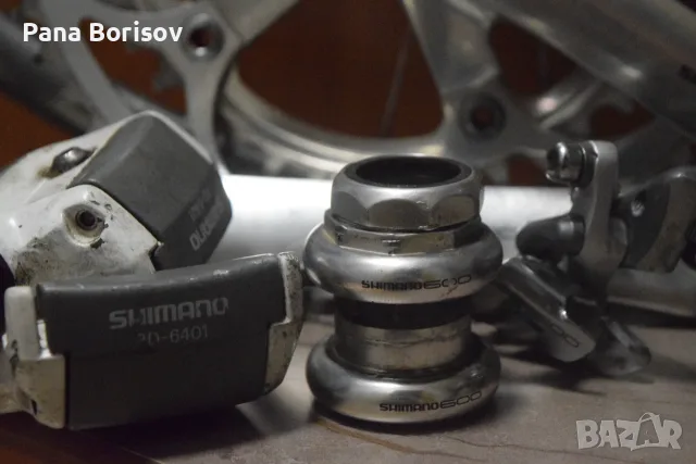 Ретро Шосеен Монтаж Shimano 600 Tricolore 6400 7 Скорости, снимка 2 - Части за велосипеди - 55541129