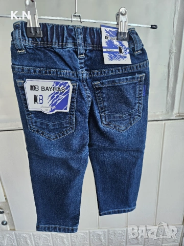 Бебешки дънки с ластик, нови , снимка 2 - Панталони и долнища за бебе - 54245294