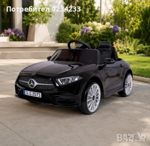 Черна акумулаторна кола Mercedes Benz CLS350 с кожена седалка 12V