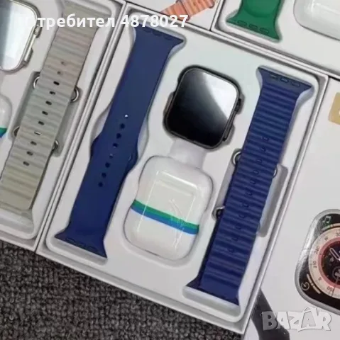 Комплект Smart часовник + TWS слушалки W26 Pro Max ULTRA / Цвят: Черен /няма ЮСБ накрайника директно, снимка 4 - Смарт гривни - 55420356