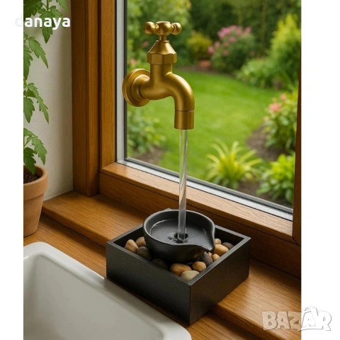 6548 Декоративен LED фонтан Чешма с течаща вода и камъни, 29 см, снимка 4 - Декорация за дома - 54048959