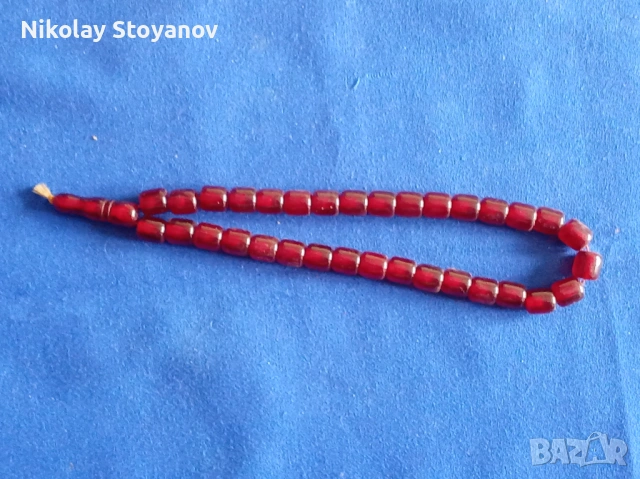 Червена броеница - 33 зърна, снимка 2 - Колекции - 54157938