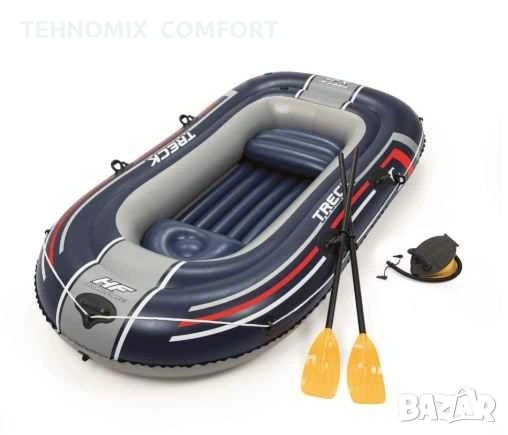 Надуваема лодка 61068 Bestway до 225 кг. 255 x 127 см с гребла и помпа, снимка 2 - Водни спортове - 55085355