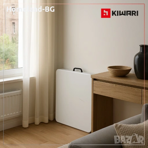 Сгъваема маса за кетъринг, пикник, градина и къмпинг, изработена от HDPE и стомана, 153х74хH74 см, снимка 8 - Градински мебели, декорация  - 54807426