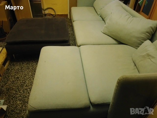 Спешно! Удобен ъглов диван с табуретка – 210€, снимка 3 - Дивани и мека мебел - 55031153