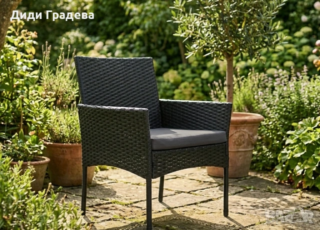 Елегантен ратанов комплект за градина с маса и възглавници - комфорт и стил, снимка 5 - Градински мебели, декорация  - 54070022
