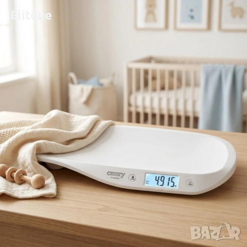 Бебешка електронна везна Camry – Прецизно измерване до 20 кг с HOLD функция и LCD дисплей