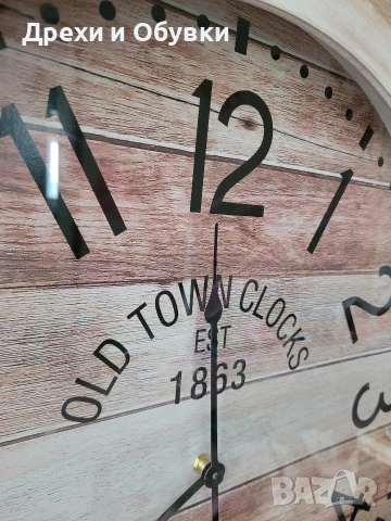 Голям стенен часовник "Old Town Clocks" – Винтидж стил, 60 см , снимка 2 - Стенни часовници - 54536585
