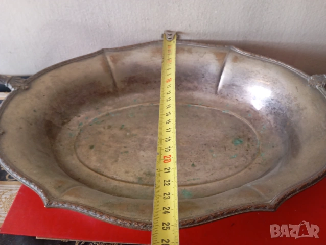 посребрена фруктиера арт деко, снимка 4 - Антикварни и старинни предмети - 54253263