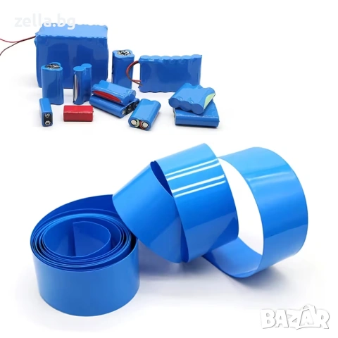 PVC термосвиваем шлаух Cellpack син за батерии 18650 – 120/160/200 мм продажба на линеен метър 10474, снимка 11 - Друга електроника - 54703836