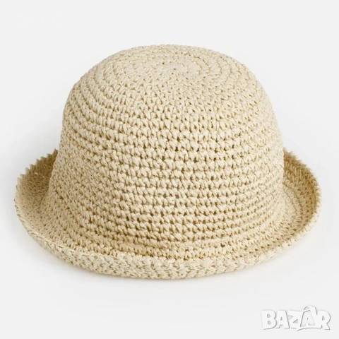 Дамска сламена bucket шапка екрю_1261524
