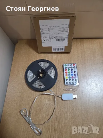 RGB LED лента 10 метра захранвана удобно през USB порт с дистанционно