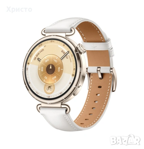 НОВО!!! Дамски смарт часовник Huawei Watch GT 6, 41MM, Gold Stainless Steel Case, White Strap