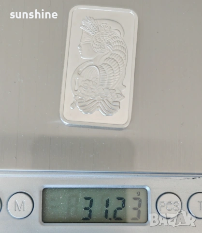 Silver Bar PAMP Lady Fortuna Minted 1oz 999 Swiss | Швейцарско Сребърно кюлче 31,1 грама проба 999, снимка 2 - Нумизматика и бонистика - 55060800