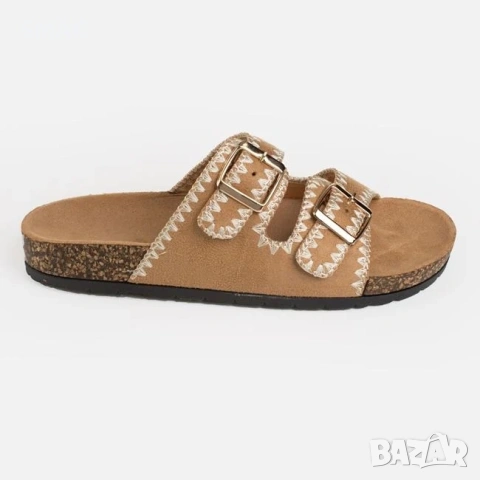 Дамски чехли двойна каишка buckle таба_1262946, снимка 3 - Чехли - 54695766