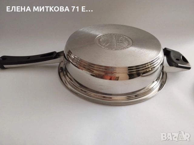 Тежък немски тиган от неръждаема стомана с трислойно дъно+индукция, снимка 7 - Съдове за готвене - 54689633