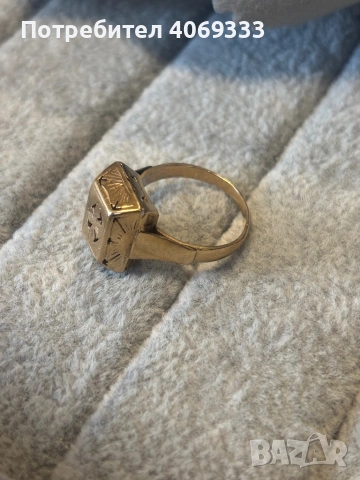 Златен пръстен 3.6гр 14 карата 54размер, снимка 3 - Пръстени - 54184940