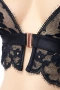 Hunkemöller черен дантелен сутиен XS с халтер дизайн и златисто закопчаване, снимка 3