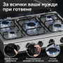 Газова печка HOMELUX с 5 котлона и стелаж на два етажа, неръждаема стомана, автоматично запалване,, снимка 4