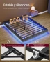 Плаващо легло с LED осветление, 140 x 200 см, тапицирани ръбове, 2 контакта, USB-A и USB-C портове, , снимка 5