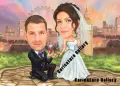 Дигитални Карикатури Портрет Ръчна Рисувана Карикатура Подарък Рожден ден Юбилей Двойка Картини , снимка 3