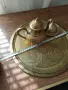 Комлект масивни бронзови поднос,чайник и чиния с капак, снимка 4